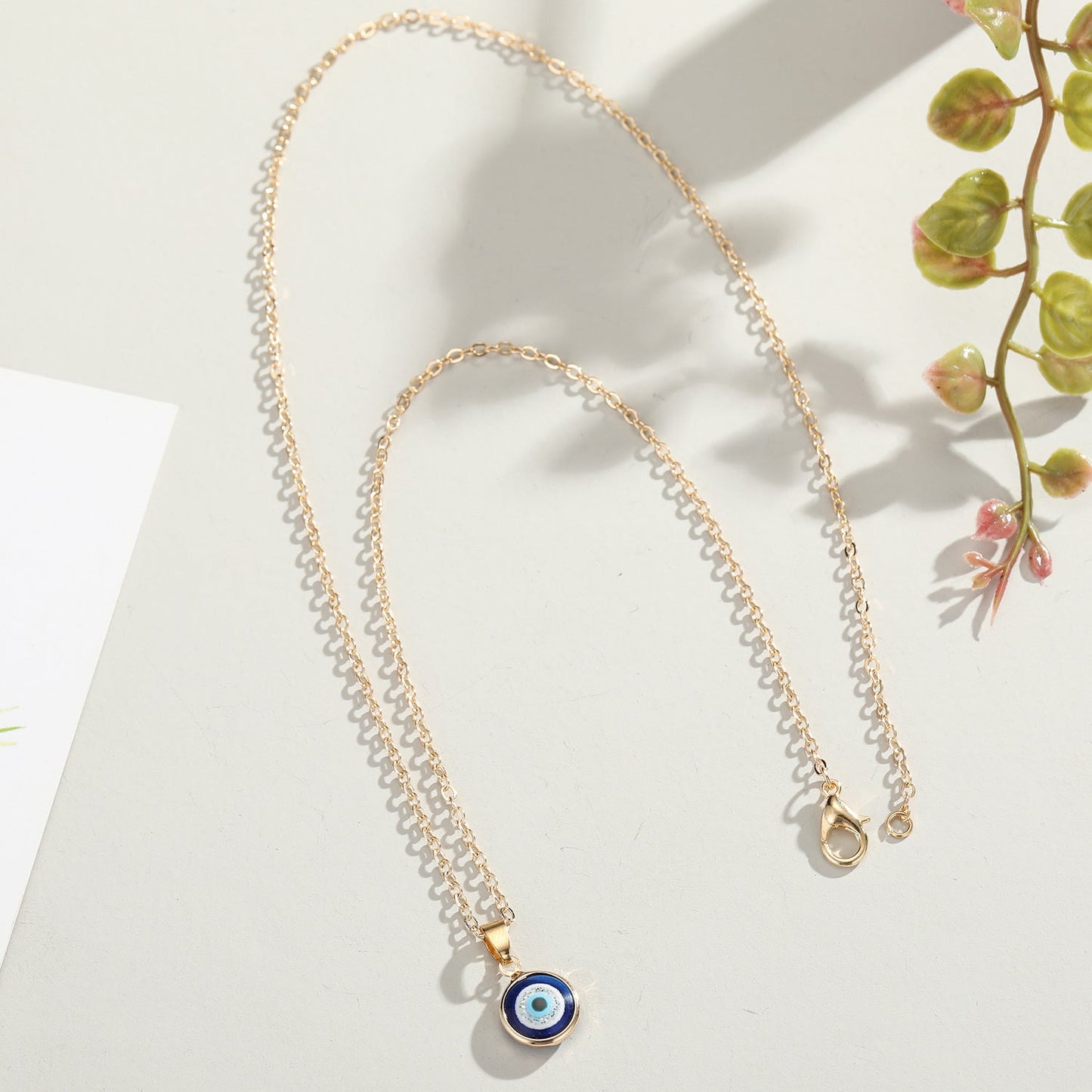 Zierliche Boho Evil Eye Charm Halskette