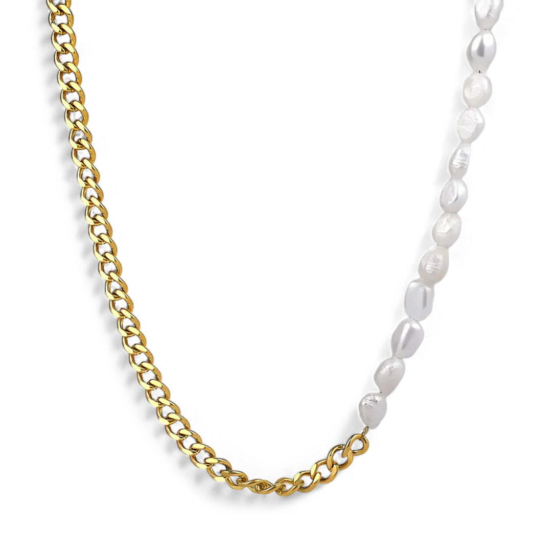Half Chain Pearl Necklace — Vanny Jewels
