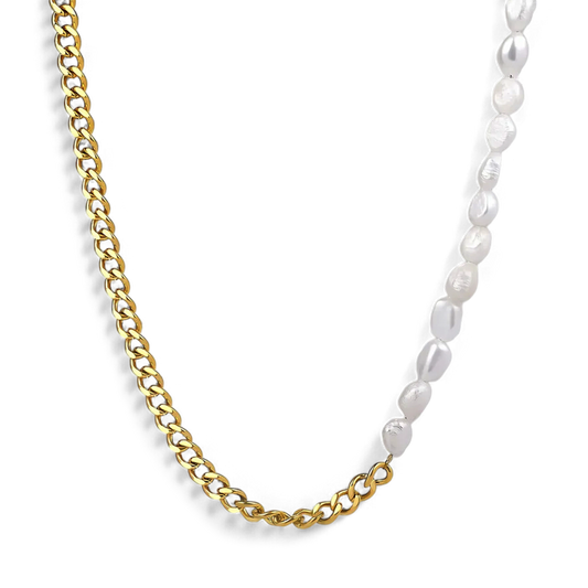 Half Chain Pearl Necklace — Vanny Jewels