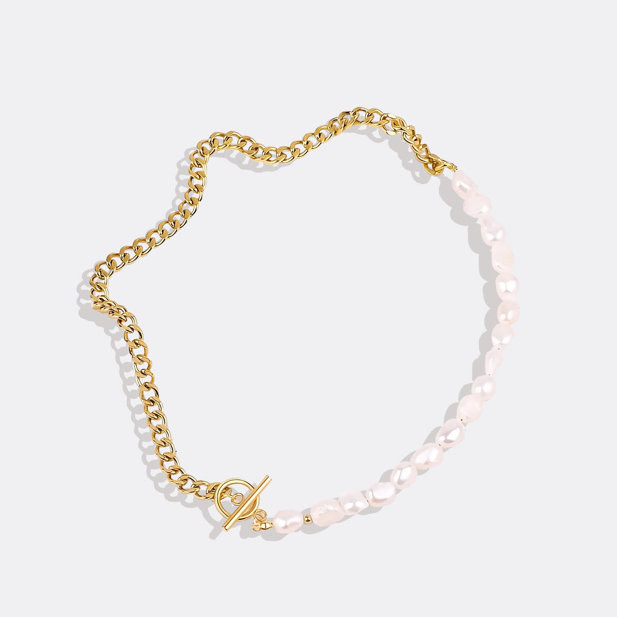 Perlenkette mit teils Kette