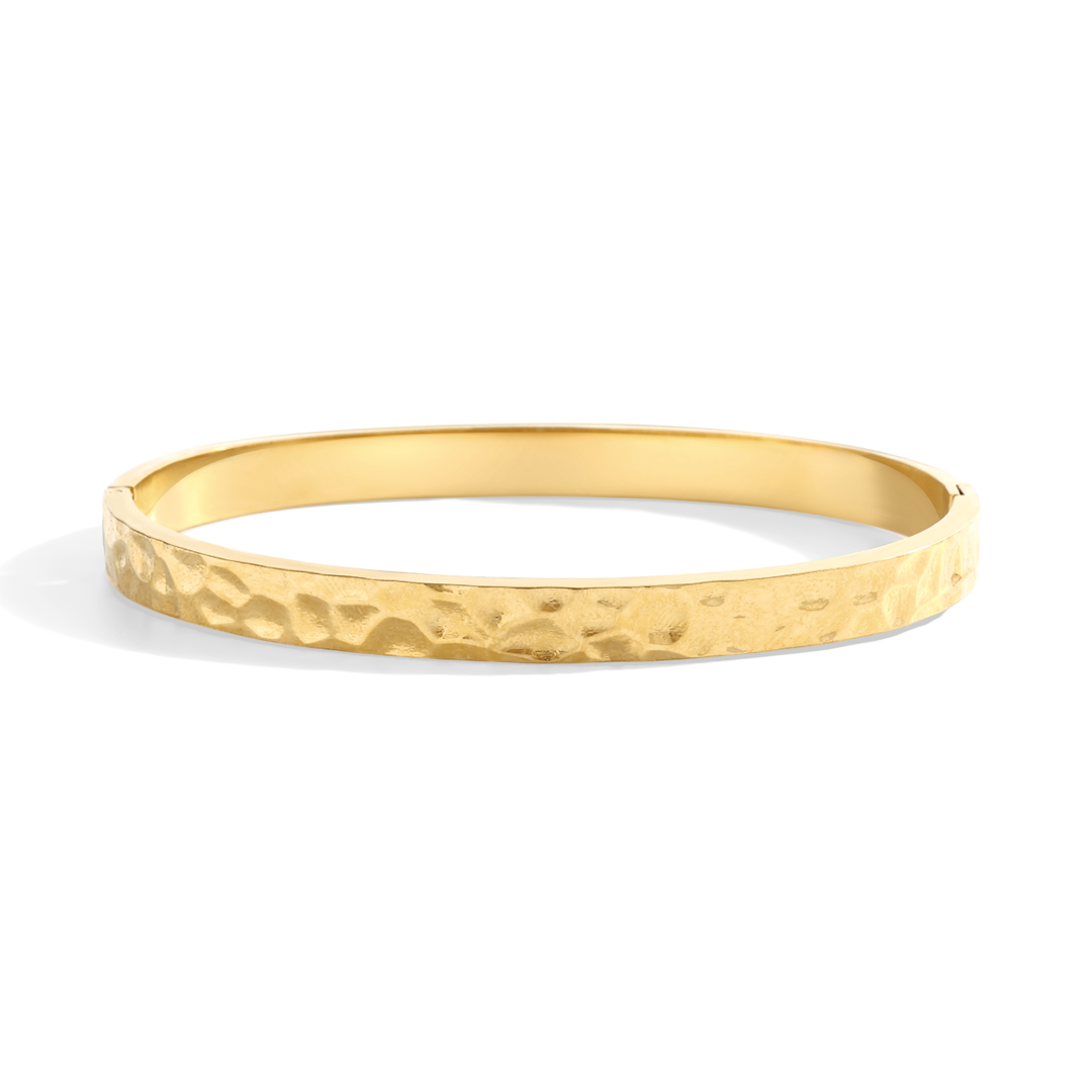 Hammered Gold Cuff Bracelet — Vanny Jewels