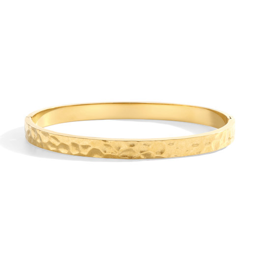 Hammered Gold Cuff Bracelet — Vanny Jewels