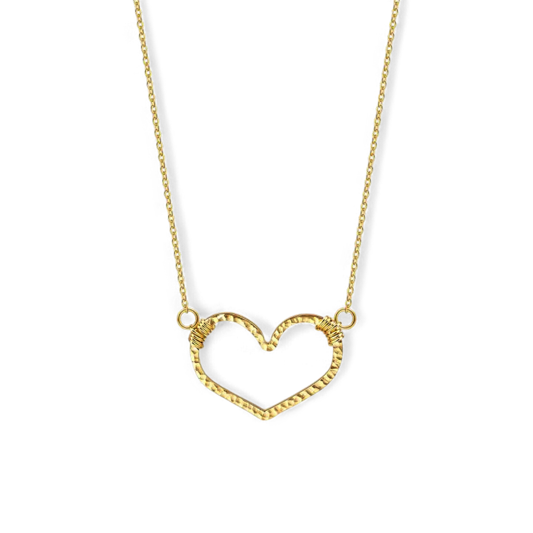 Hammered Gold Heart Necklace — Vanny Jewels