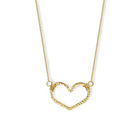 Hammered Gold Heart Necklace — Vanny Jewels