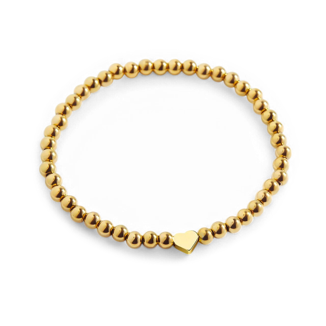 Heart Beaded Stacking Bracelet — Vanny Jewels