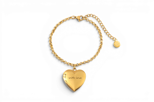 Heart Photo Locket Bracelet with Engraving — Vanny Jewels