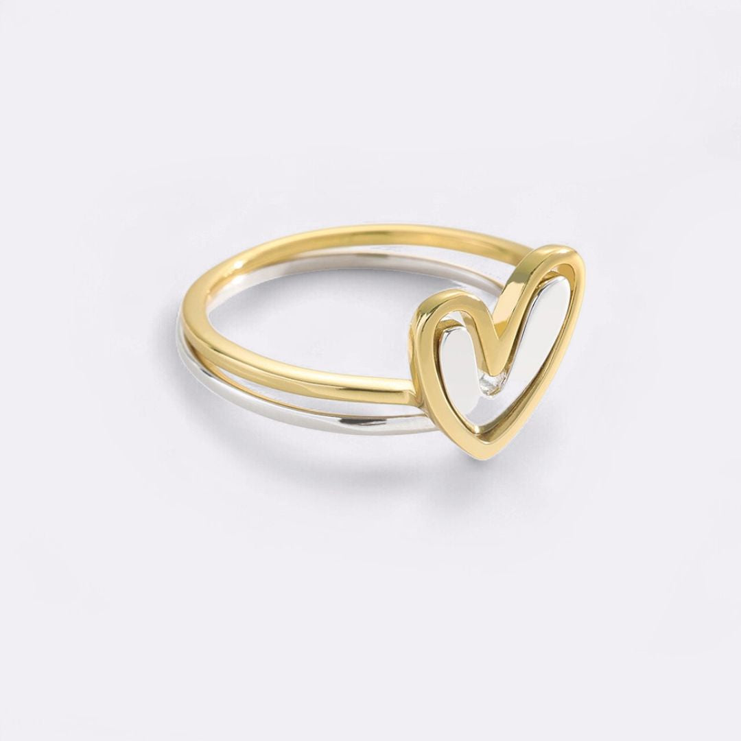 Anello a cuore multistrato "Amor proprio"