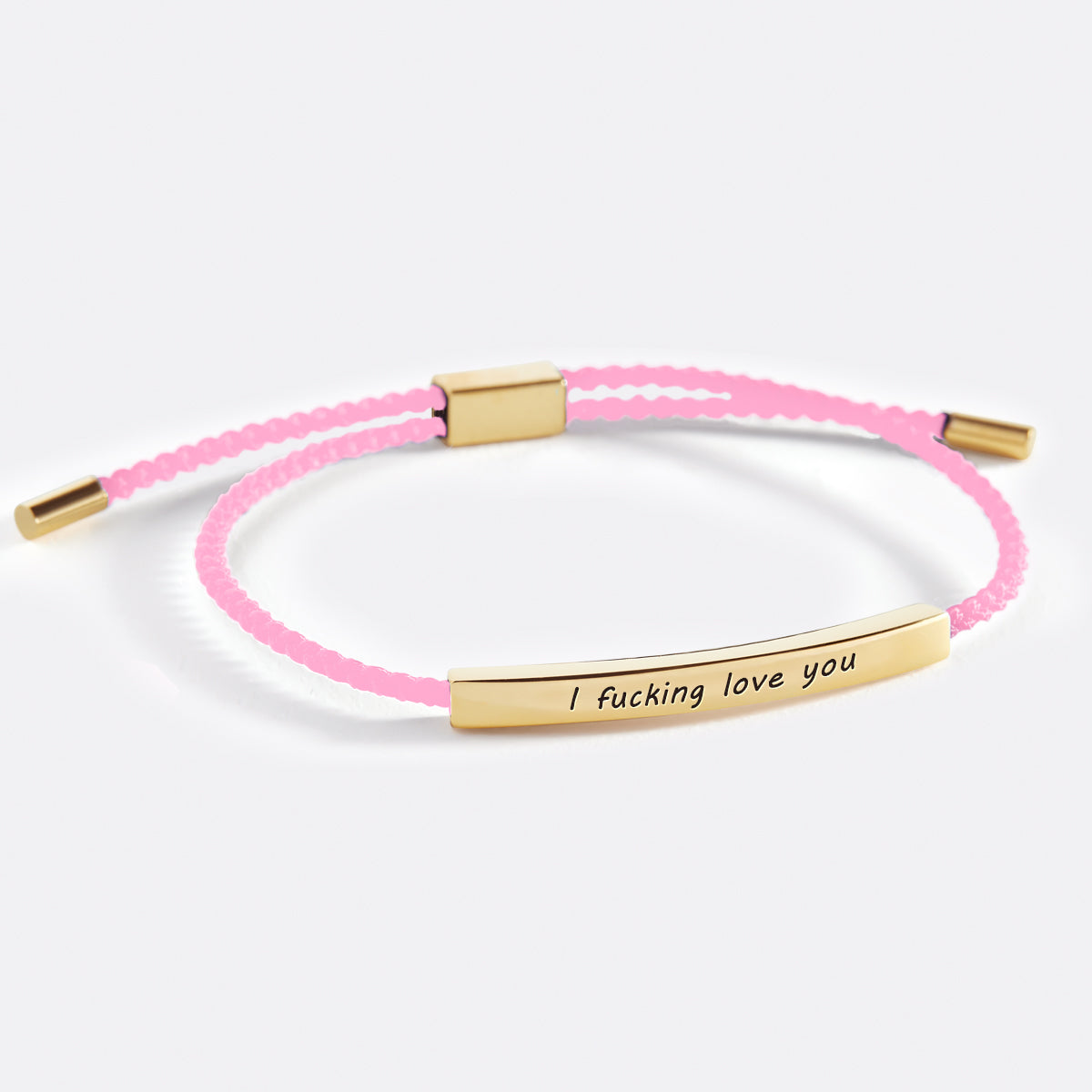 I Fucking Love You Inspire Bracelet in gold tone