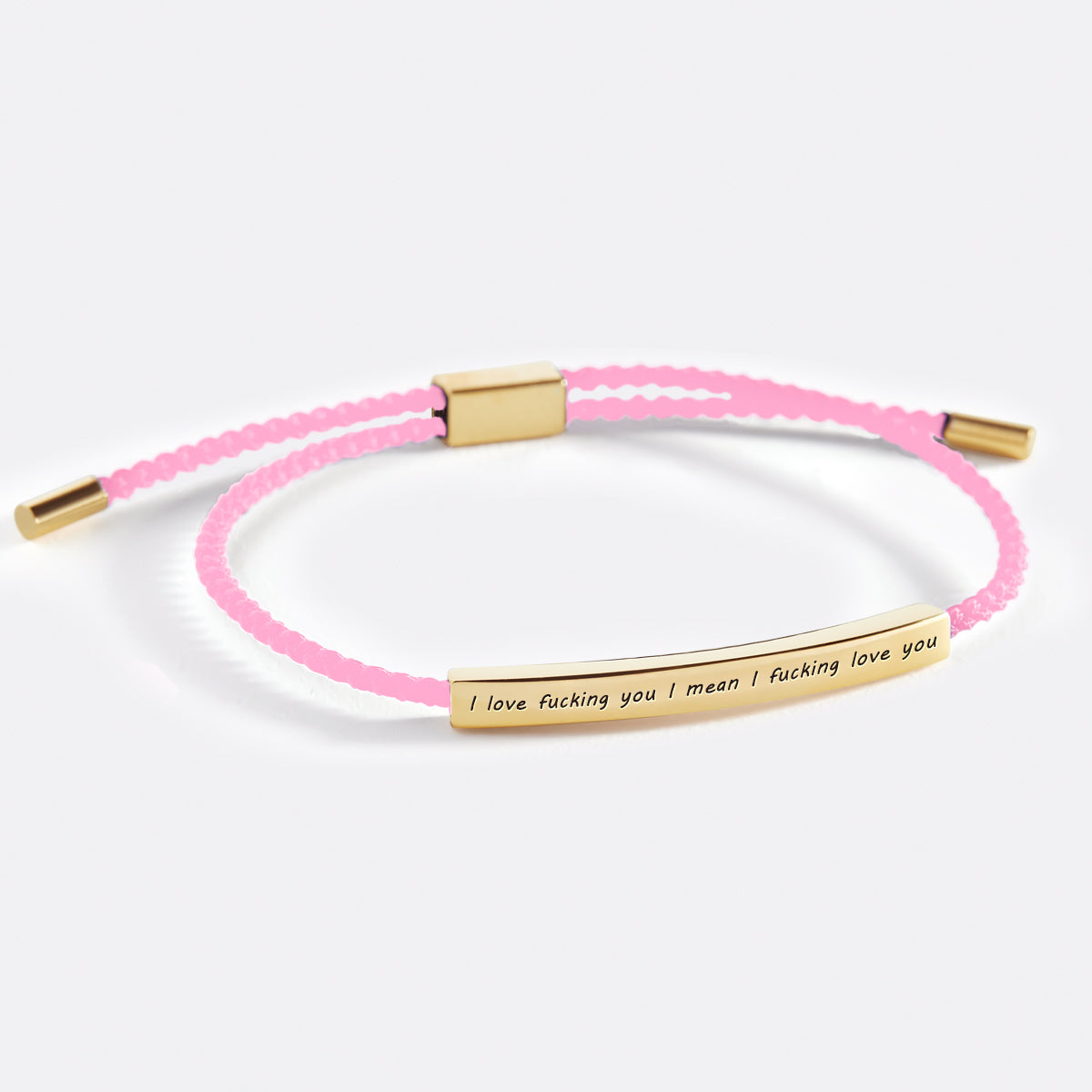 I Love F♥cking You I Mean I F♥cking Love you Inspire Bracelet in gold tone