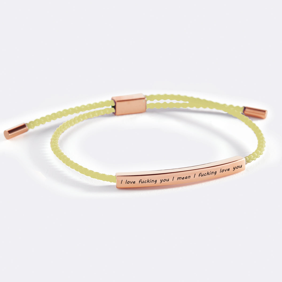 I Love F♥cking You I Mean I F♥cking Love you Inspire Bracelet in rose gold tone