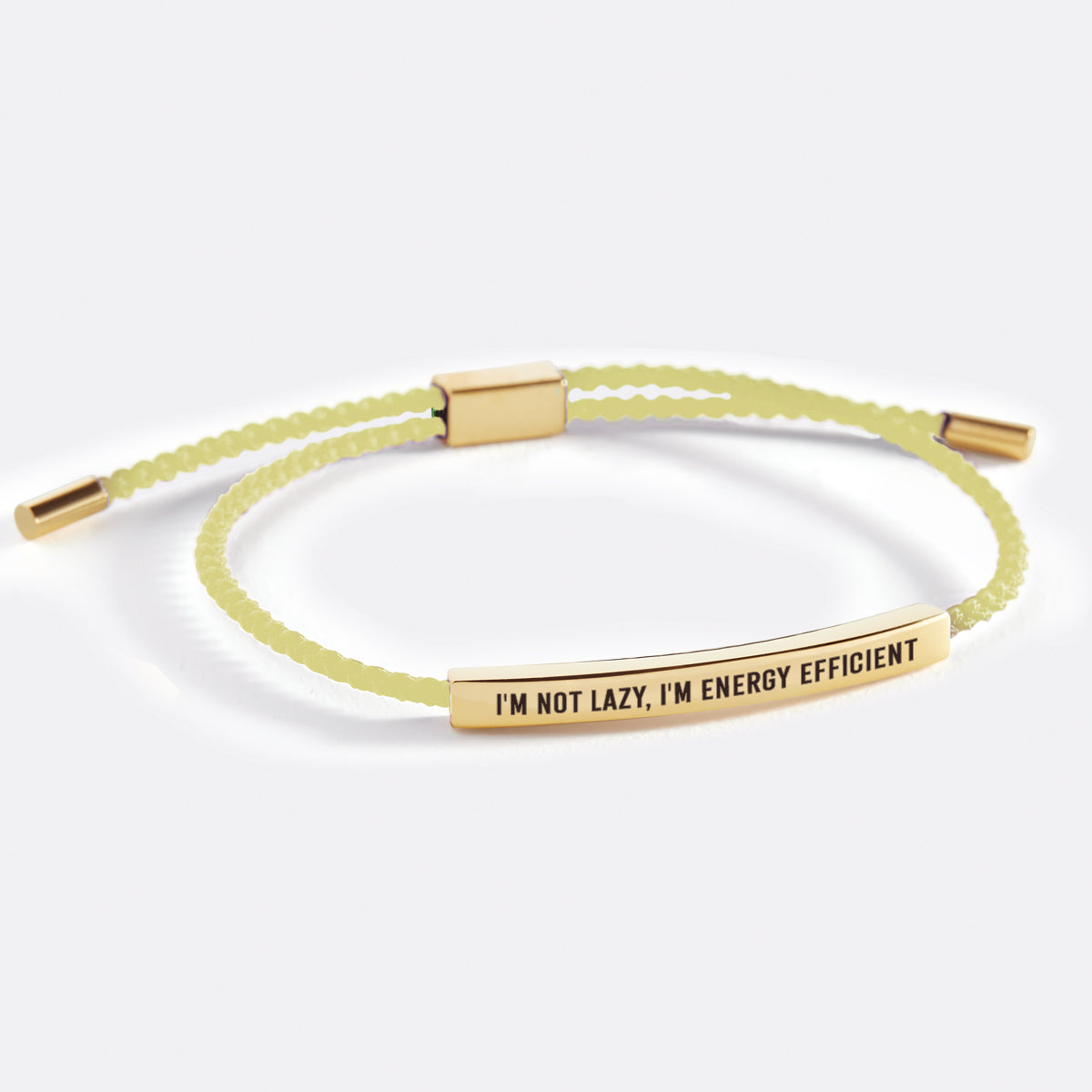 I'm Not Lazy, I'm Energy Efficient Inspire Bracelet in gold tone