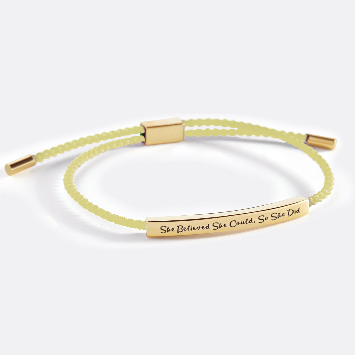She Believed She Could, So She Did Inspire Bracelet in gold tone