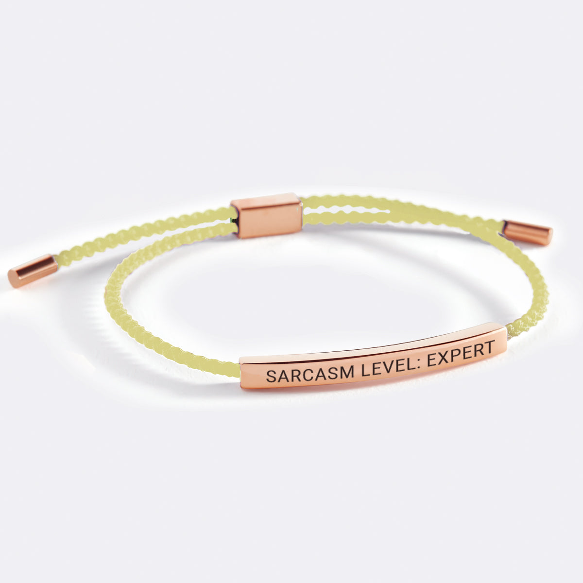 Sarcasm Level: Expert Inspire Bracelet in rose gold tone