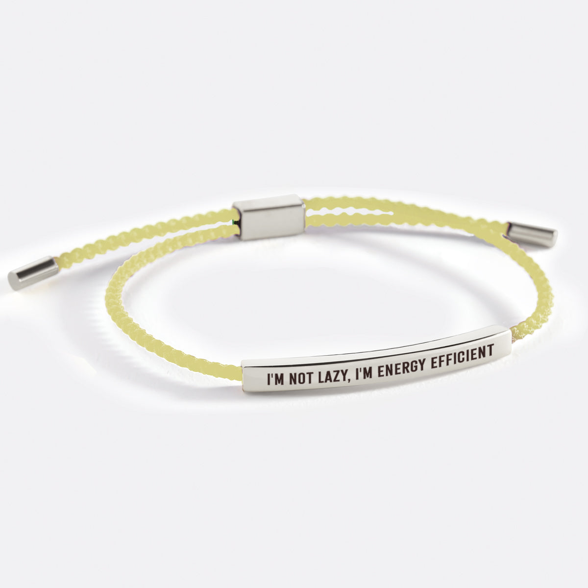 I'm Not Lazy, I'm Energy Efficient Inspire Bracelet in 925 sterling silver
