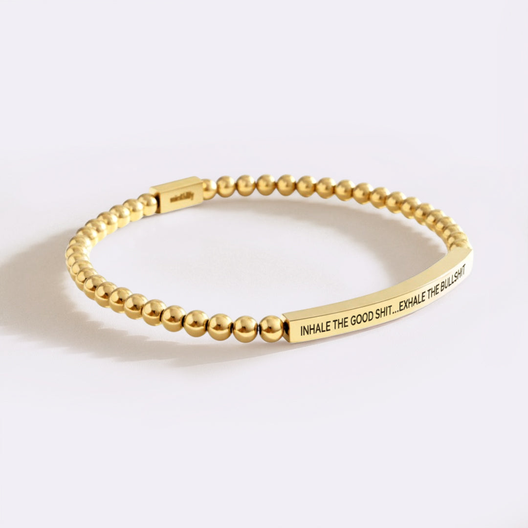 Inhale The Good Shit...Exhale The Bullshit Armband mit Perlen und inspirierendem Spruch