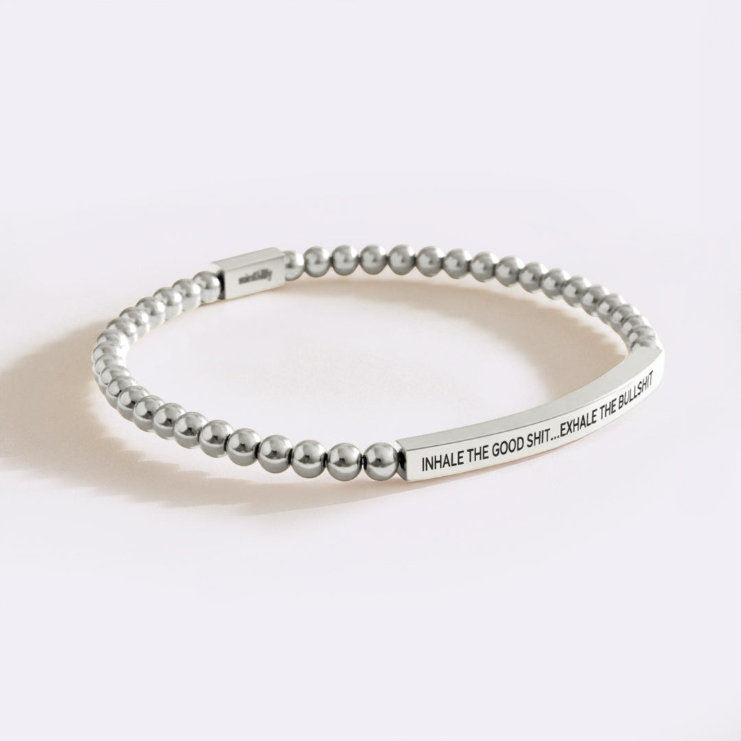 Inhale The Good Shit...Exhale The Bullshit Armband mit Perlen und inspirierendem Spruch