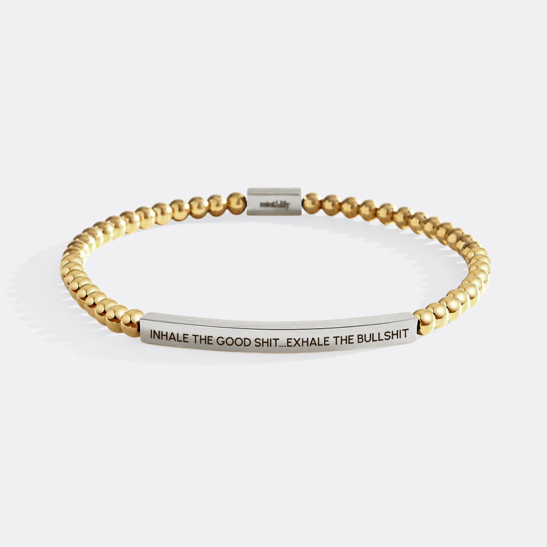 Inhale The Good Shit...Exhale The Bullshit Armband mit Perlen und inspirierendem Spruch