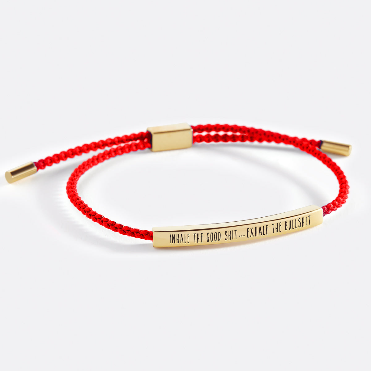 Inhale The Good Shit...Exhale The Bullshit Inspire Bracelet in gold tone