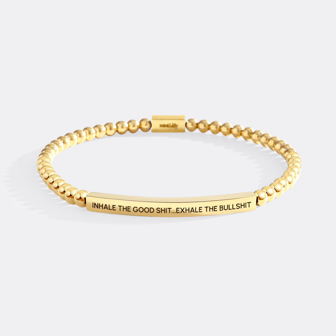Inhale The Good Shit...Exhale The Bullshit Armband mit Perlen und inspirierendem Spruch