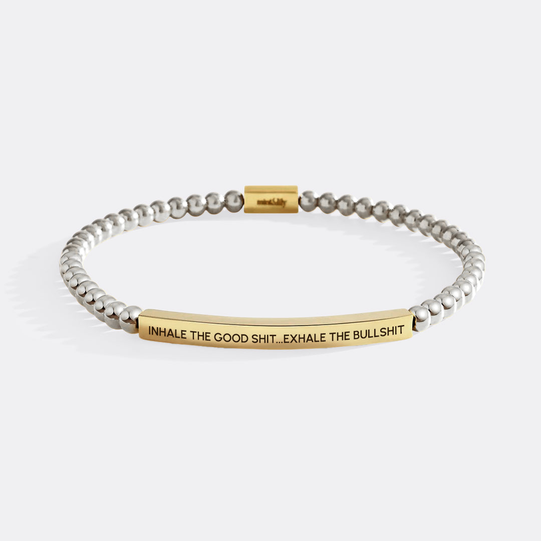 Inhale The Good Shit...Exhale The Bullshit Armband mit Perlen und inspirierendem Spruch