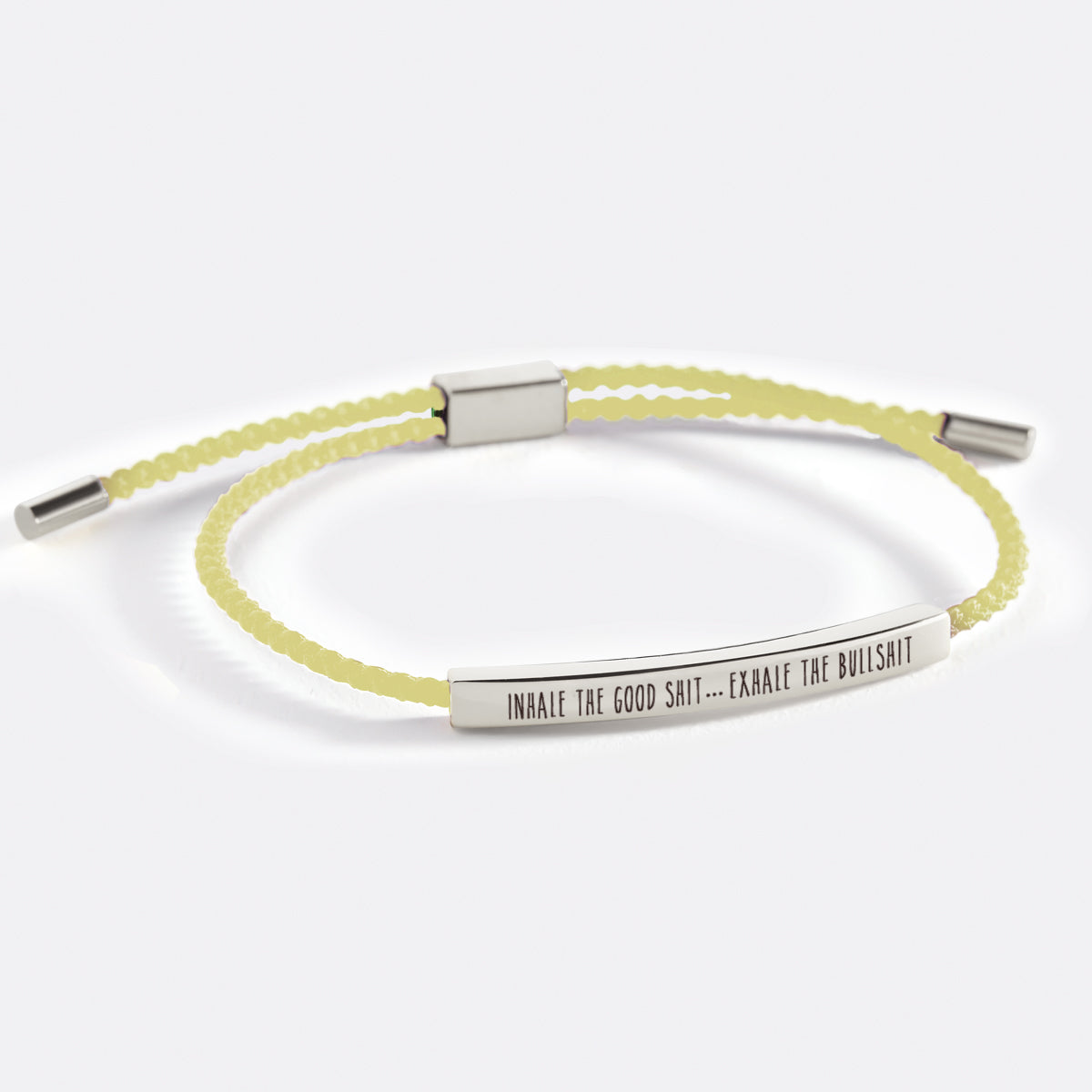 Inhale The Good Shit...Exhale The Bullshit Inspire Bracelet in 925 sterling silver