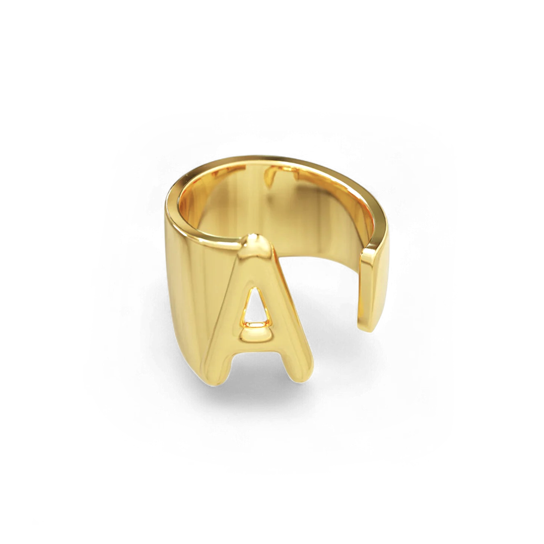 Initial Monogram Ring in 18k Gold — Vanny Jewels