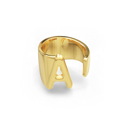 Initial Monogram Ring in 18k Gold — Vanny Jewels
