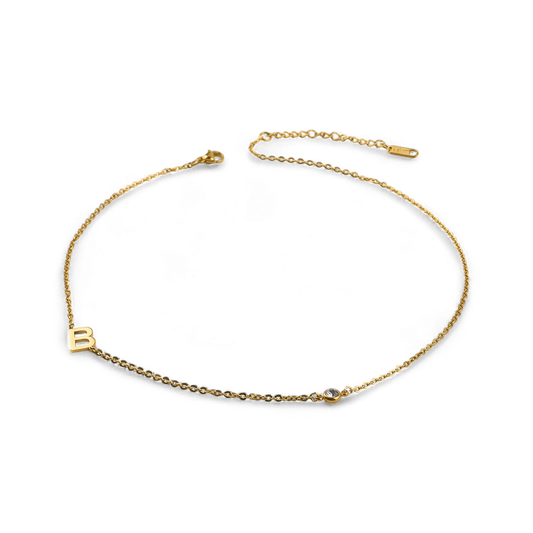 Initial Necklace with Diamond Accent — Vanny Jewels