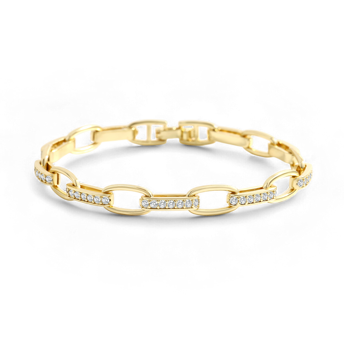 Interlinked Diamond Paperclip Bracelet — Vanny Jewels