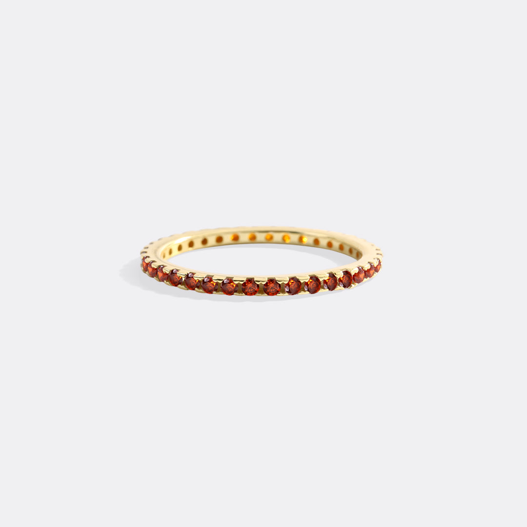 January Birthstone Eternity Stacking Ring in gold tone
