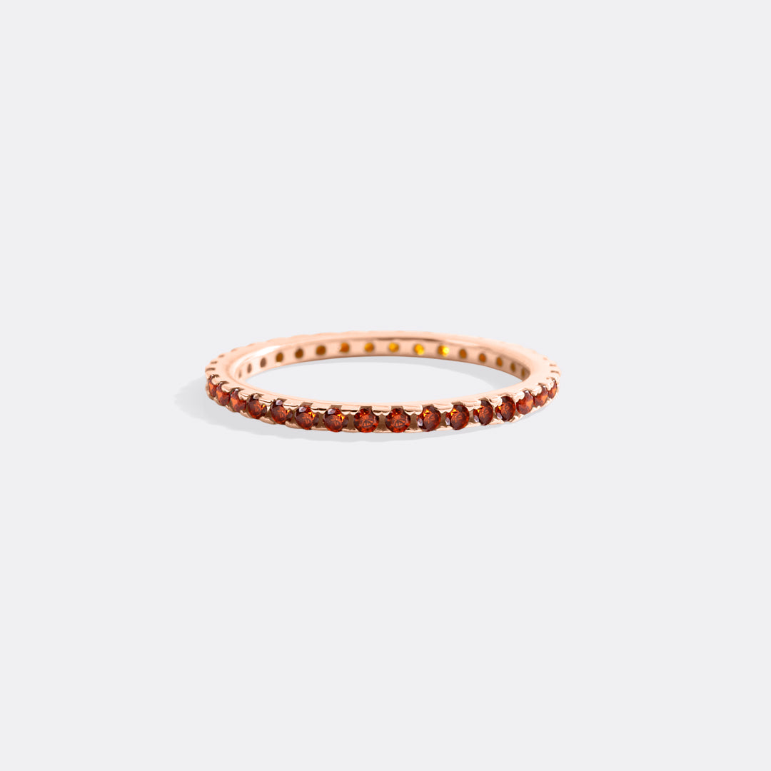 January Birthstone Eternity Stacking Ring in rose gold tone