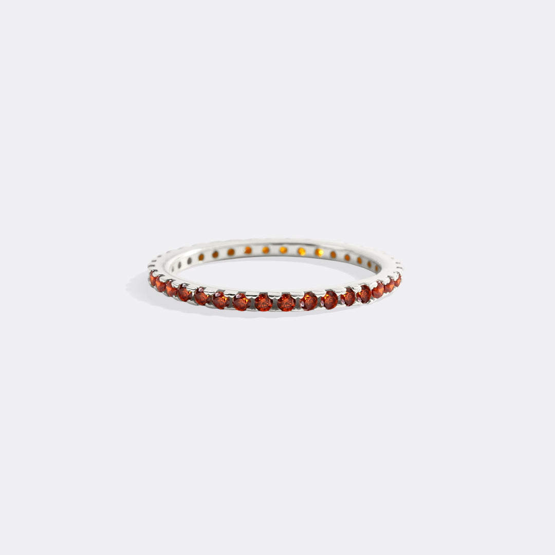 January Birthstone Eternity Stacking Ring in 925 sterling silver