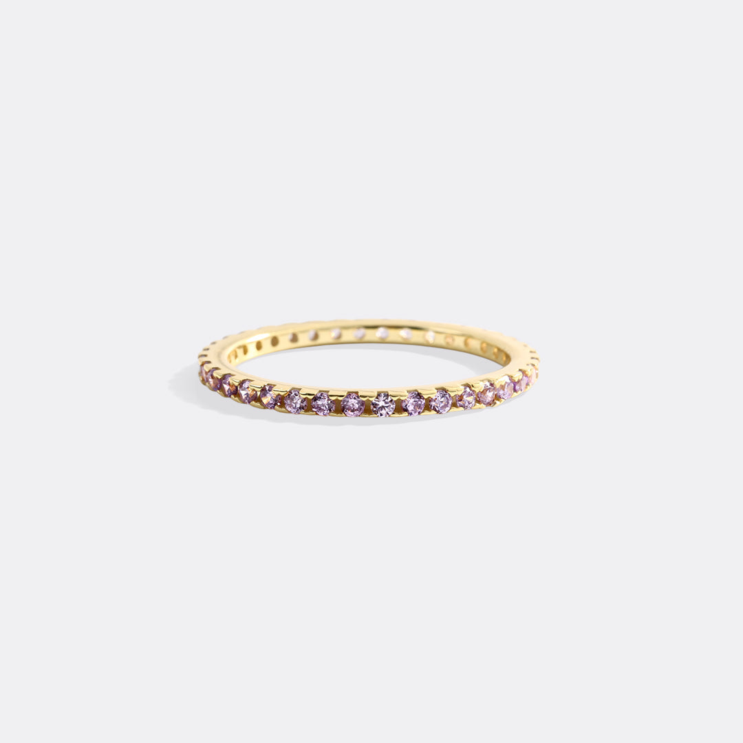 June Birthstone Eternity Stacking Ring in gold tone