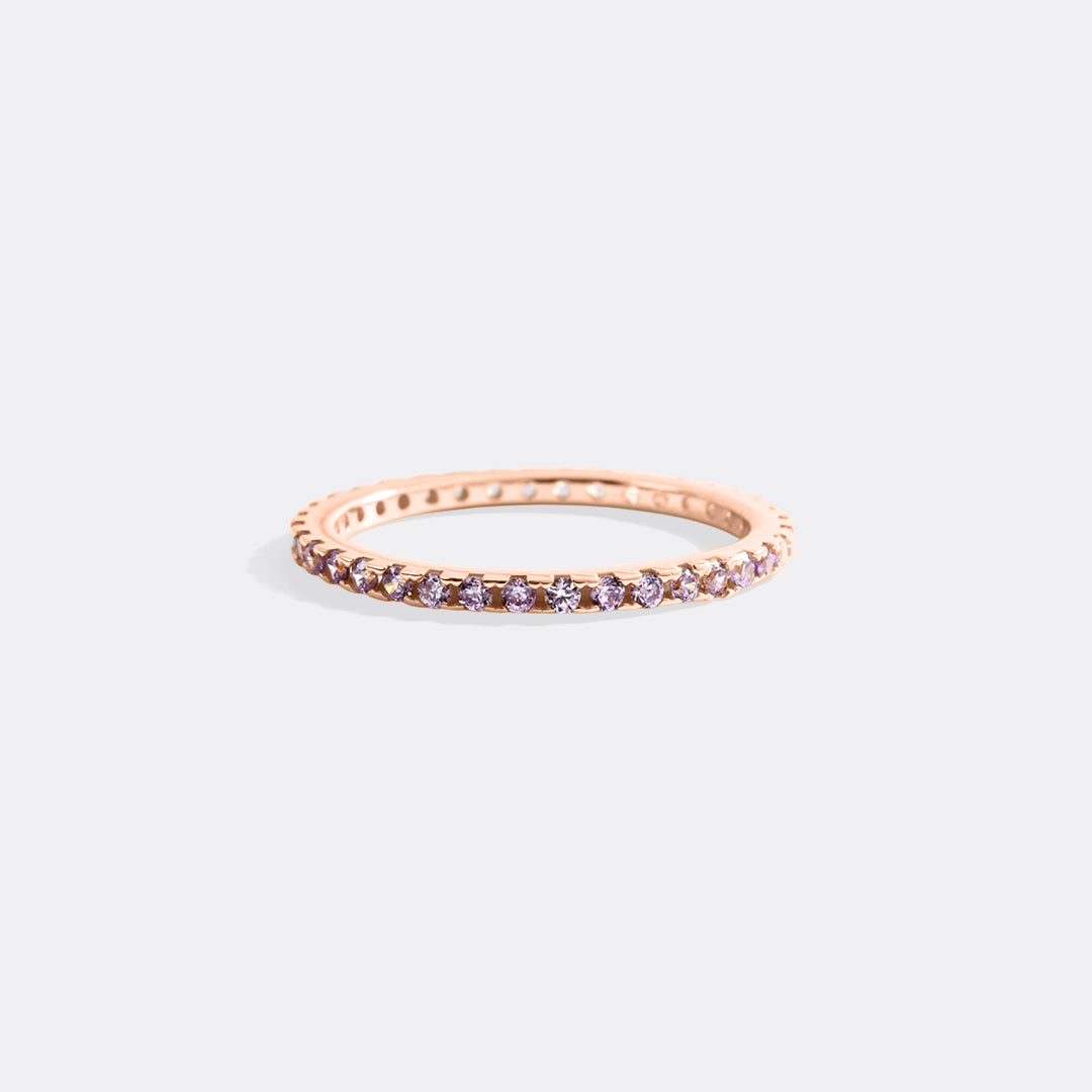 June Birthstone Eternity Stacking Ring in rose gold tone