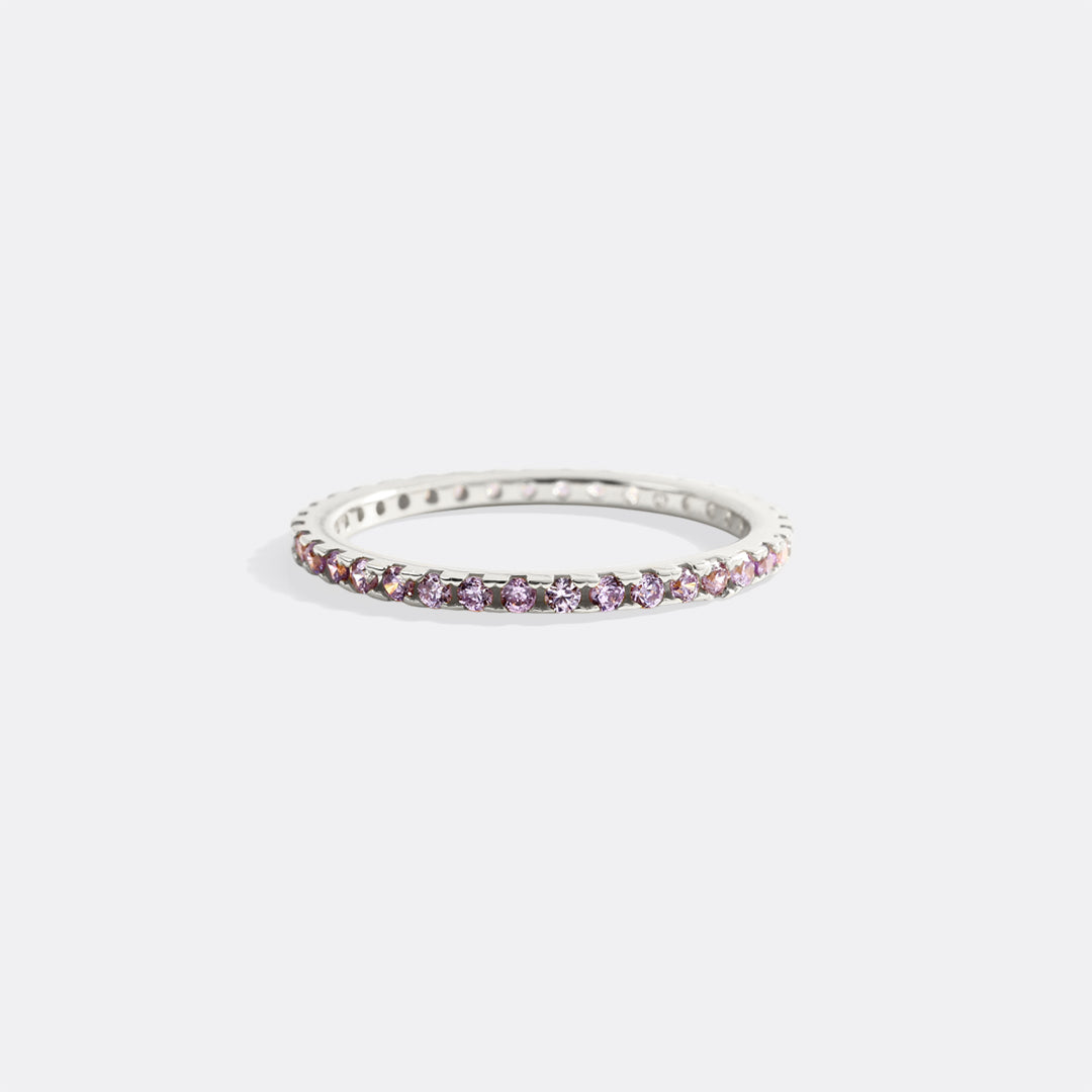 June Birthstone Eternity Stacking Ring in 925 sterling silver