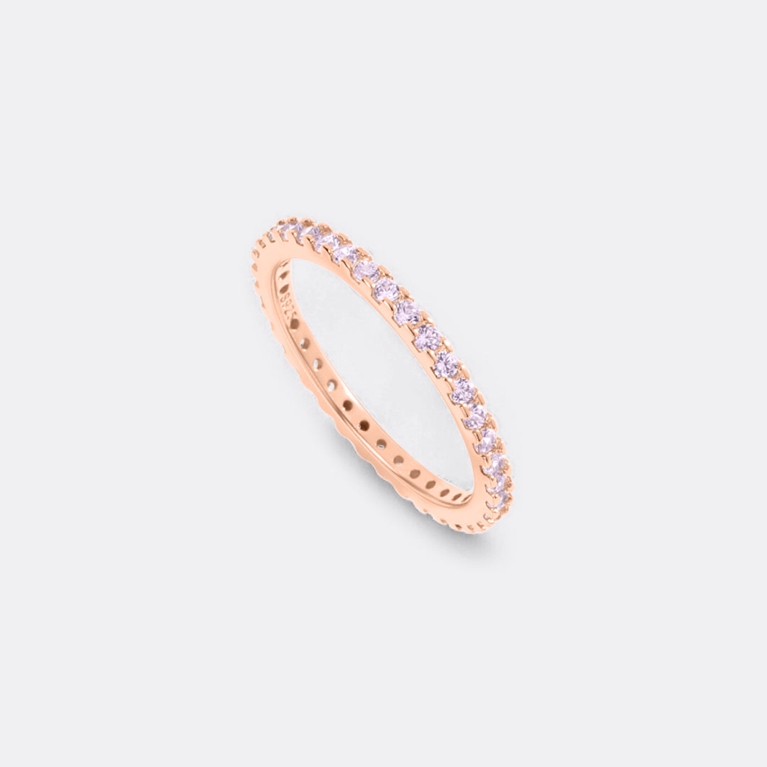 June Birthstone Eternity Stacking Ring in rose gold tone
