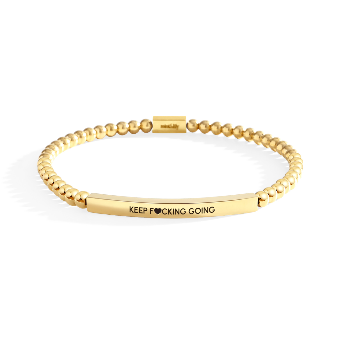 Keep F♥cking Going Beaded Inspire Bracelet — Vanny Jewels