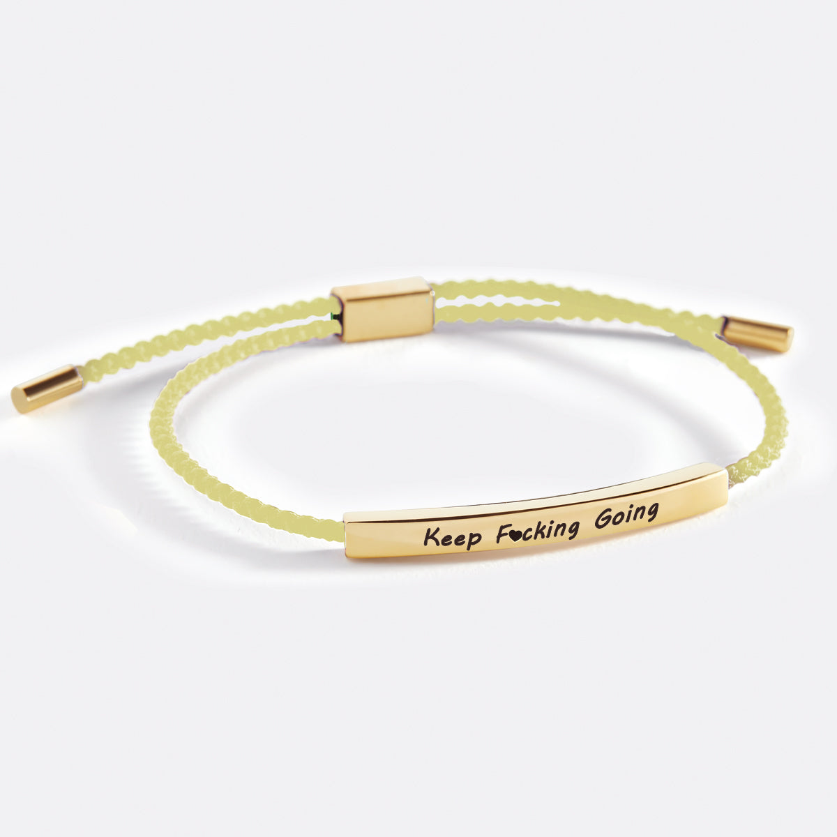 Keep Fcking Going Inspire Bracelet in gold tone