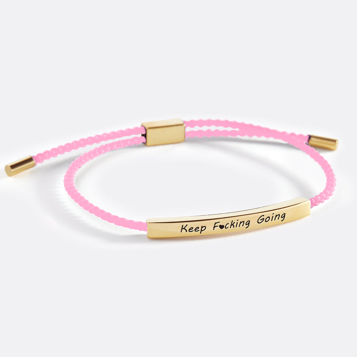 Keep Fcking Going Inspire Bracelet in gold tone