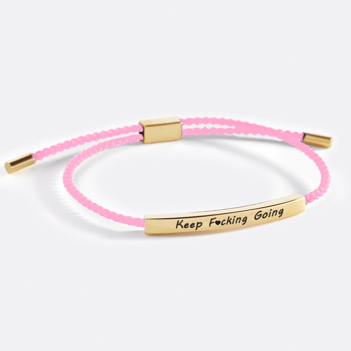 Keep Fcking Going Inspire Bracelet in gold tone
