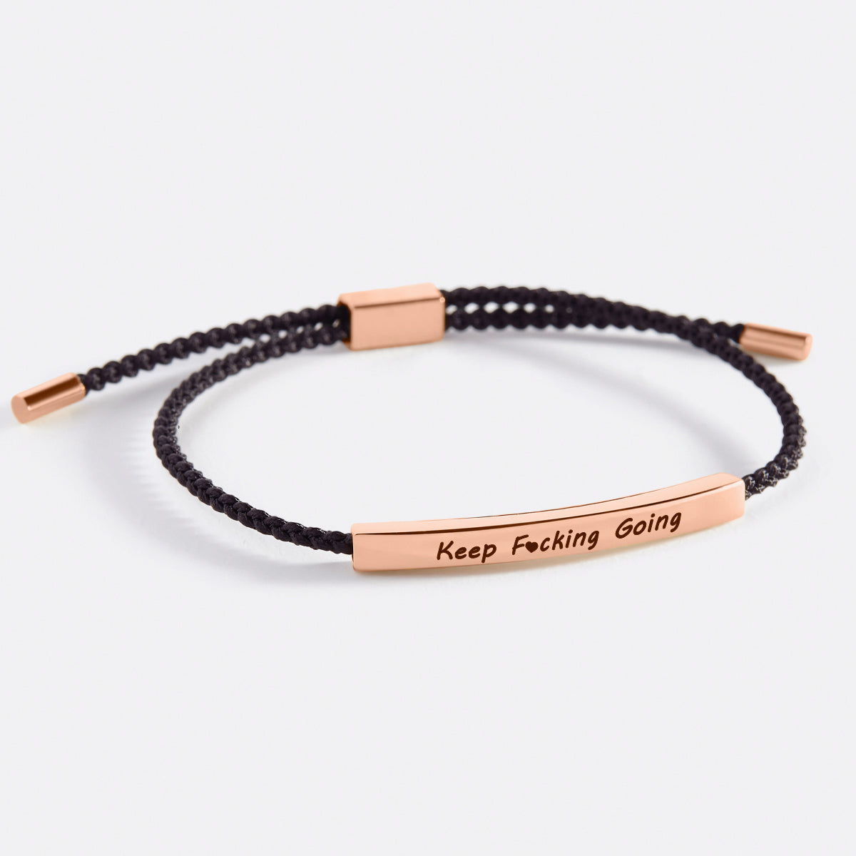 Keep Fcking Going Inspire Bracelet in rose gold tone