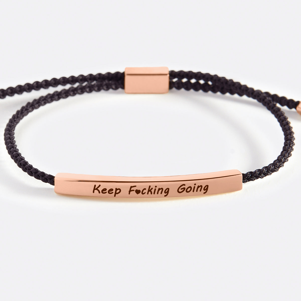 Keep Fcking Going Inspire Bracelet in rose gold tone
