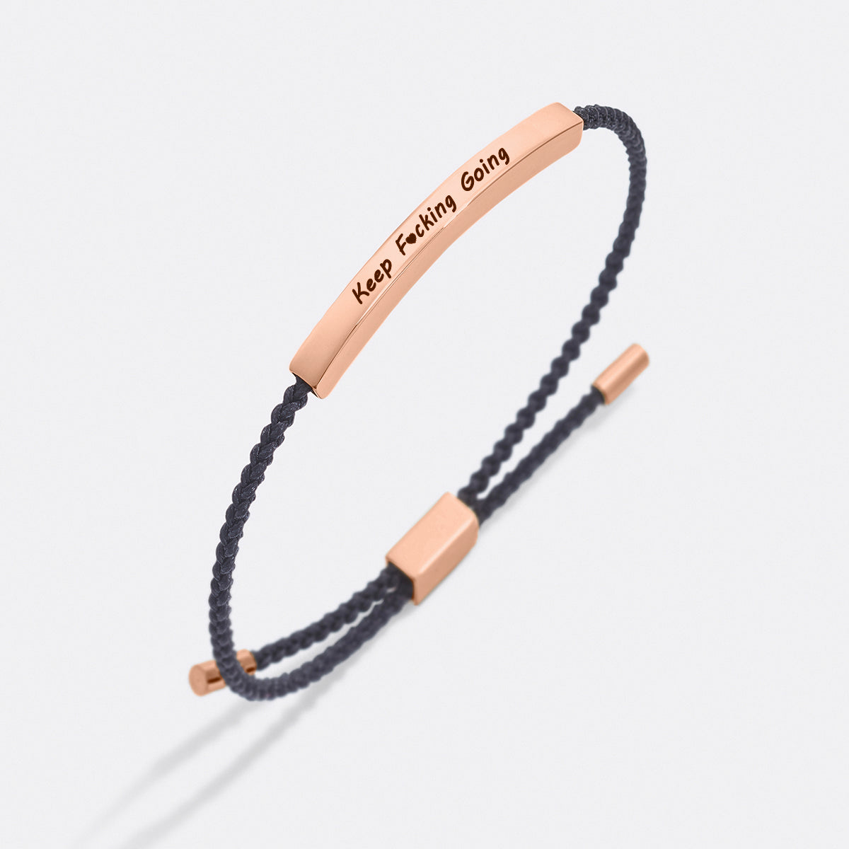 Keep Fcking Going Inspire Bracelet in rose gold tone