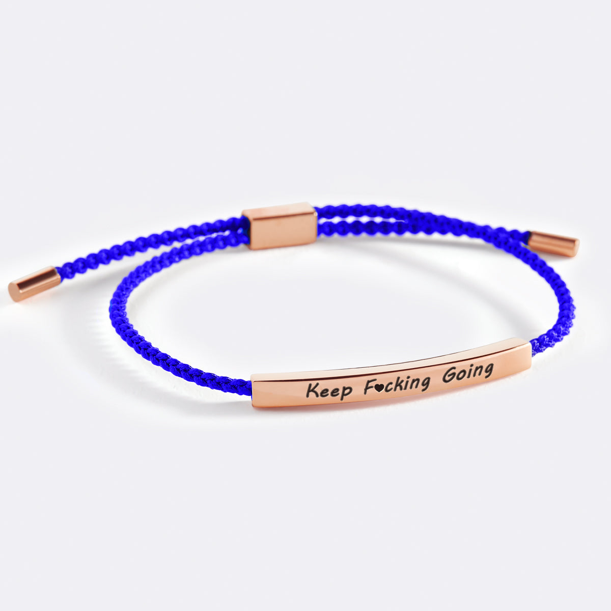 Keep Fcking Going Inspire Bracelet in rose gold tone