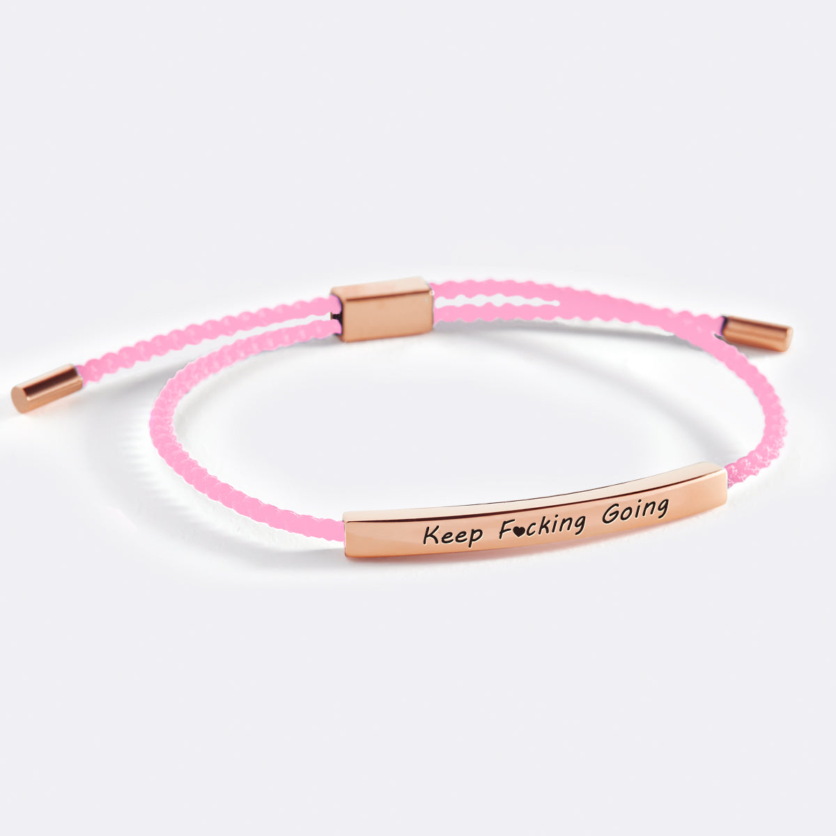 Keep Fcking Going Inspire Bracelet in rose gold tone