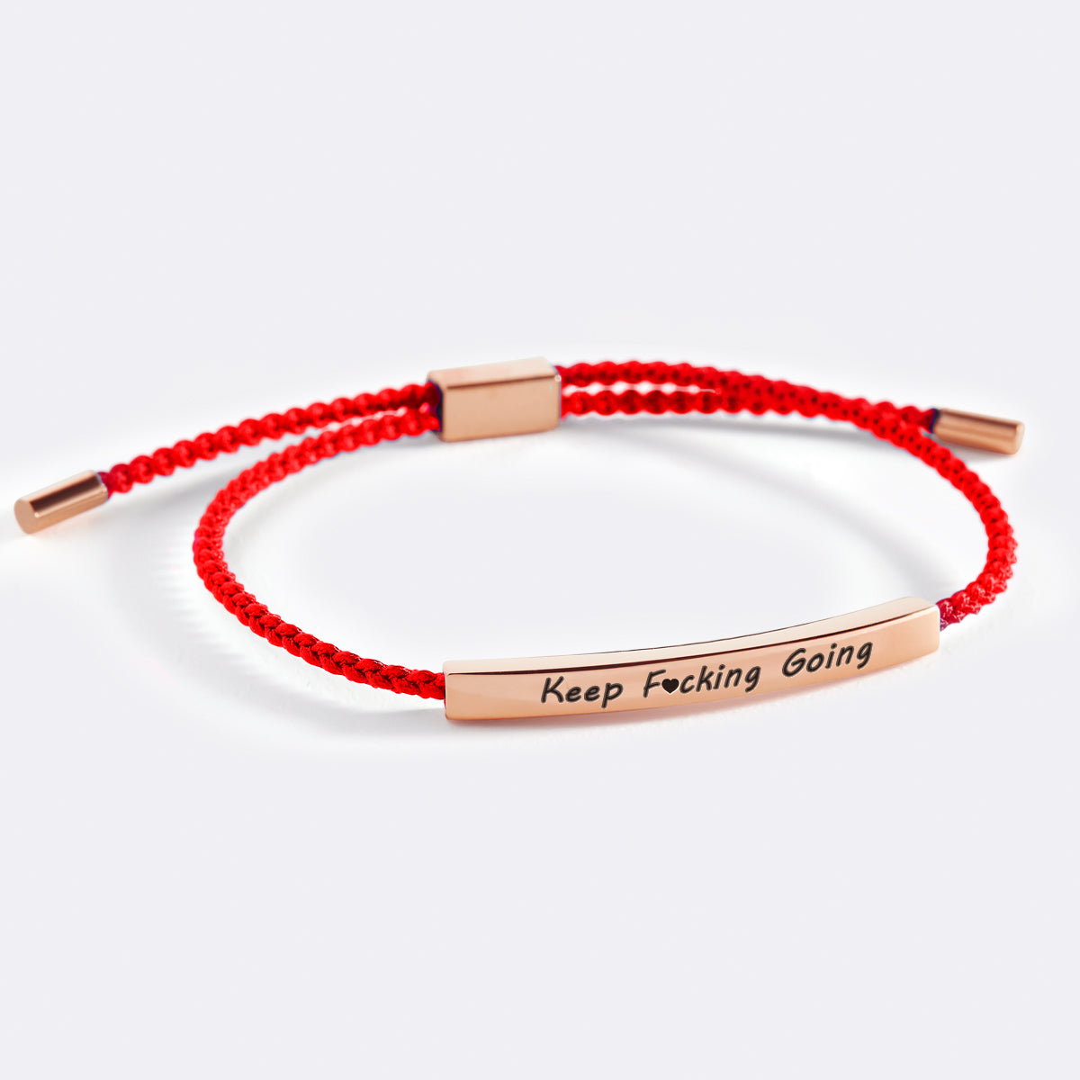 Keep Fcking Going Inspire Bracelet in rose gold tone