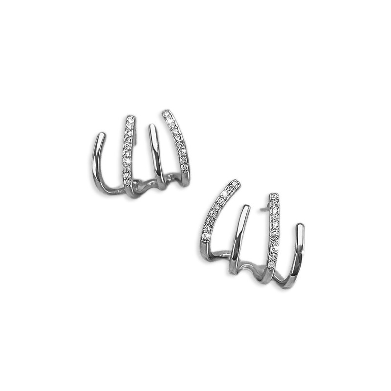 Claw Stud Wrap Earrings in 925 sterling silver, worn on a model