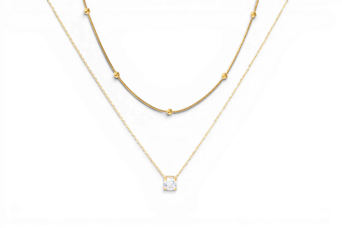 Layered Double Chain Necklace — Vanny Jewels