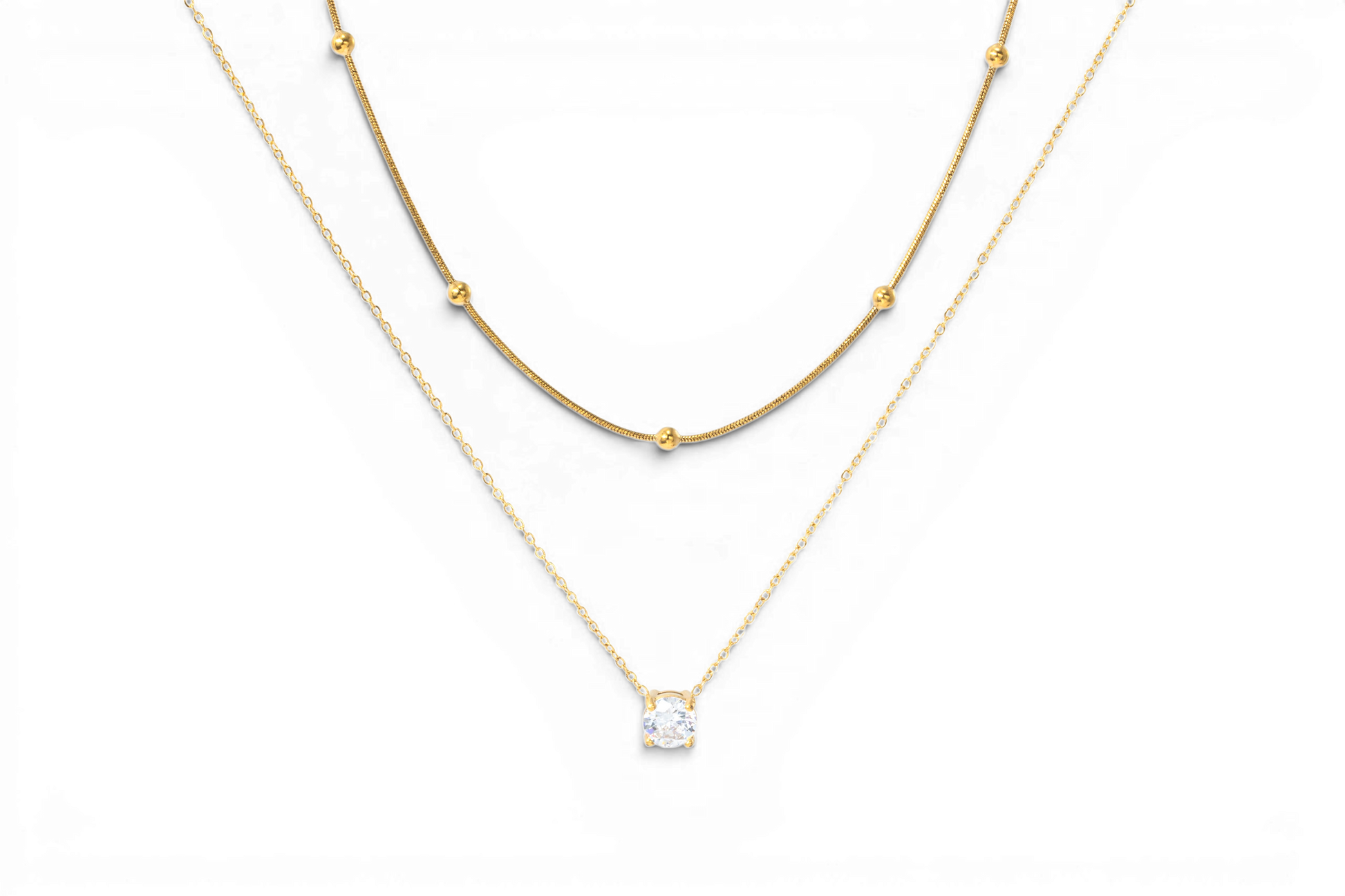 Layered Double Chain Necklace — Vanny Jewels