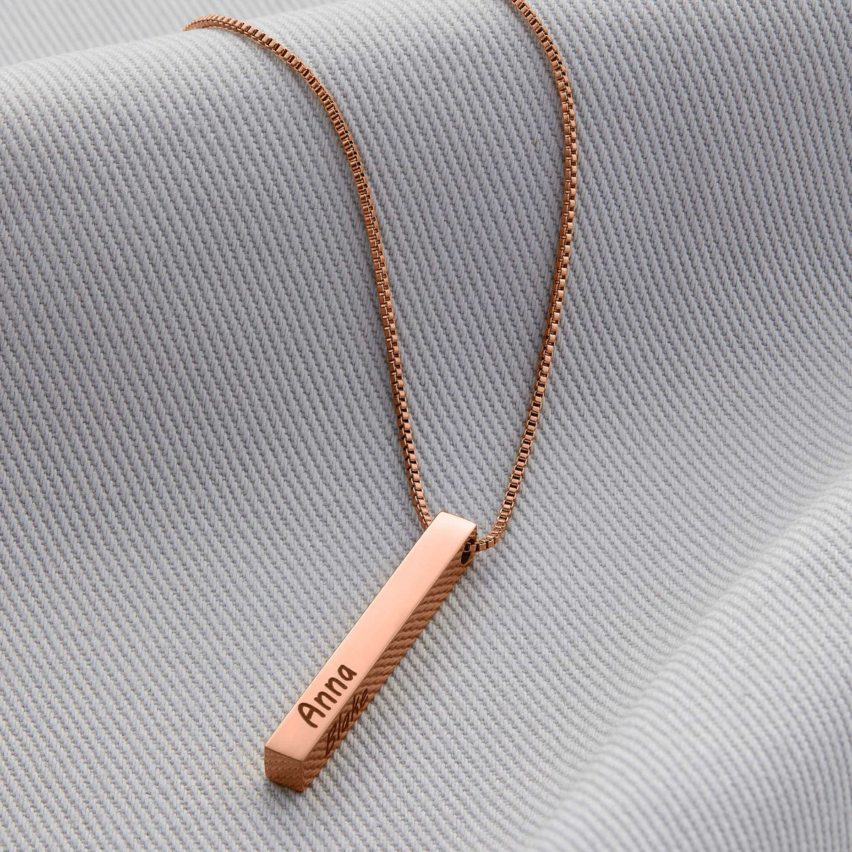 Muse Pillar Bar Necklace in rose gold tone